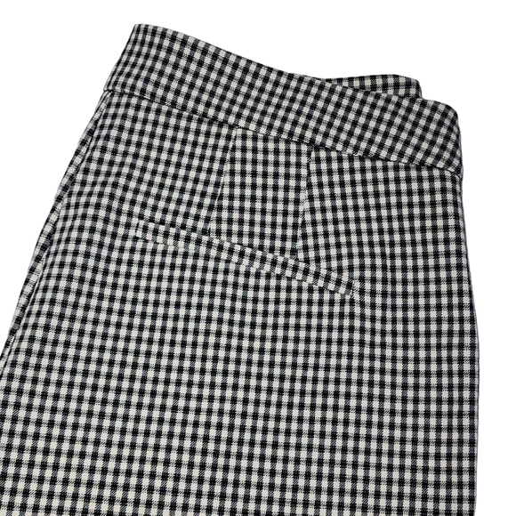 Nicole Miller Womens Pants Black And White Plaid High Waisted Split Leg Size 8 - Picture 10 of 15